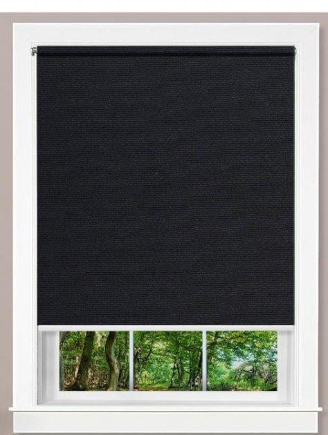 Тканинна ролета для мансардних вікон Roletas 82x160 см тканина блекаут Чорний (6320)