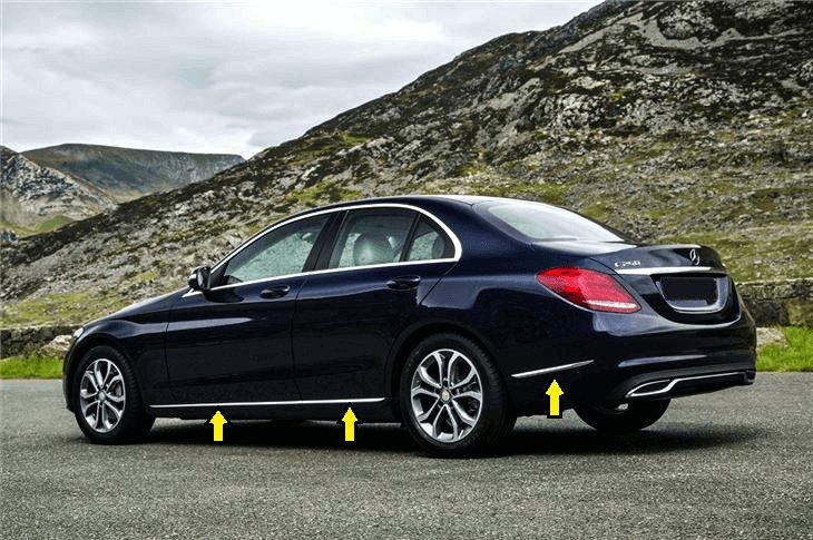 Накладки на молдинг Carmos для Mercedes C-сlass W205 2014-2021 нержавеющая сталь 50744
