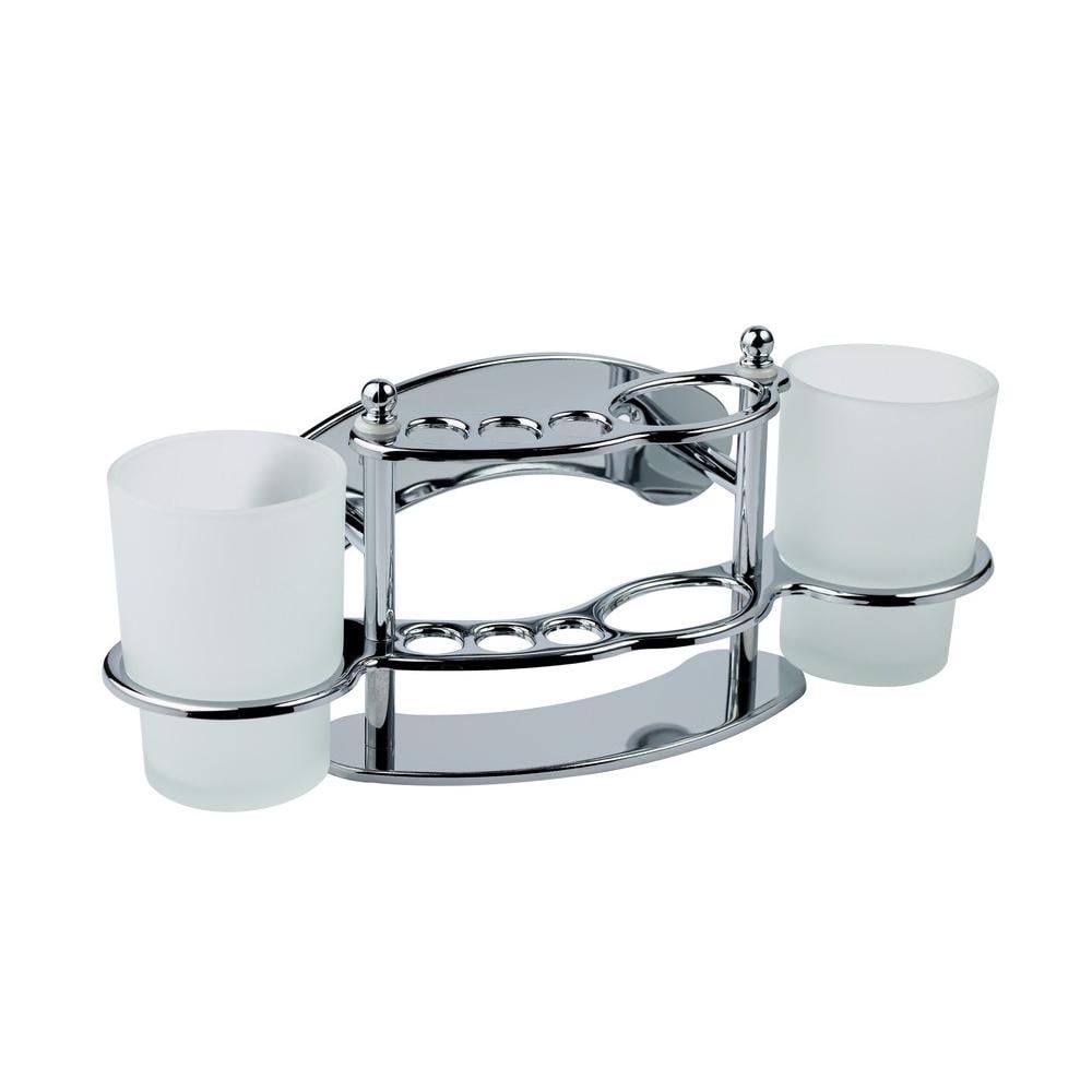 Стакан для ванной комнаты Kroner KRM Rizze ACC311 двойной с держателем зубных щеток (CV022906)