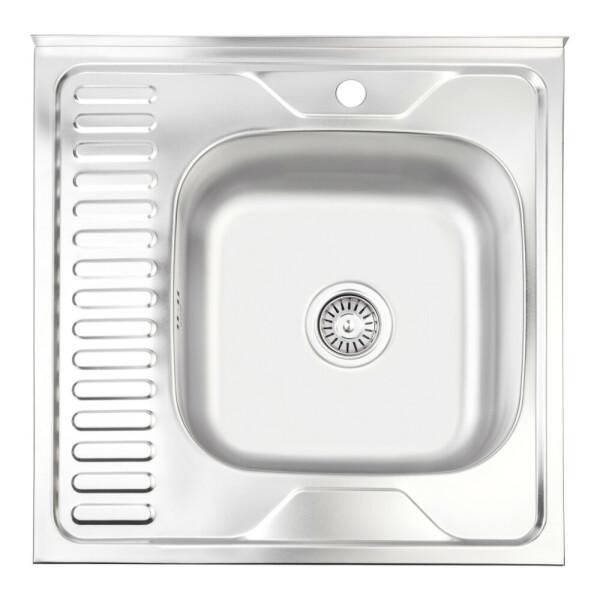 Кухонна мийка Wezer W6060R/06 із сифоном 600x600x160 мм Satin (1675839066)