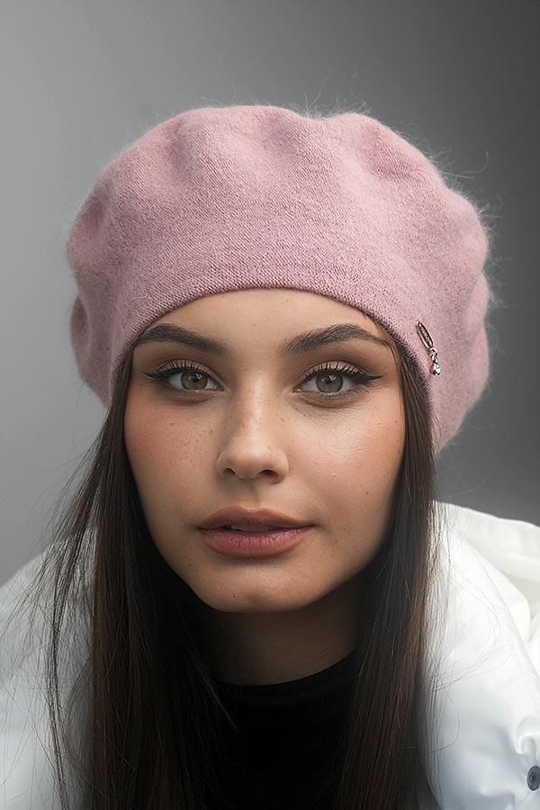 Берет шерстяной Braxton Донна женский Темно-пудровый (7218)