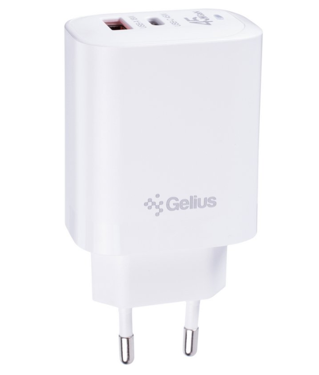 Зарядний пристрій мережевий Gelius Stratus GP-HC068 45W 1Type-C/1USB-A White (2927976872)