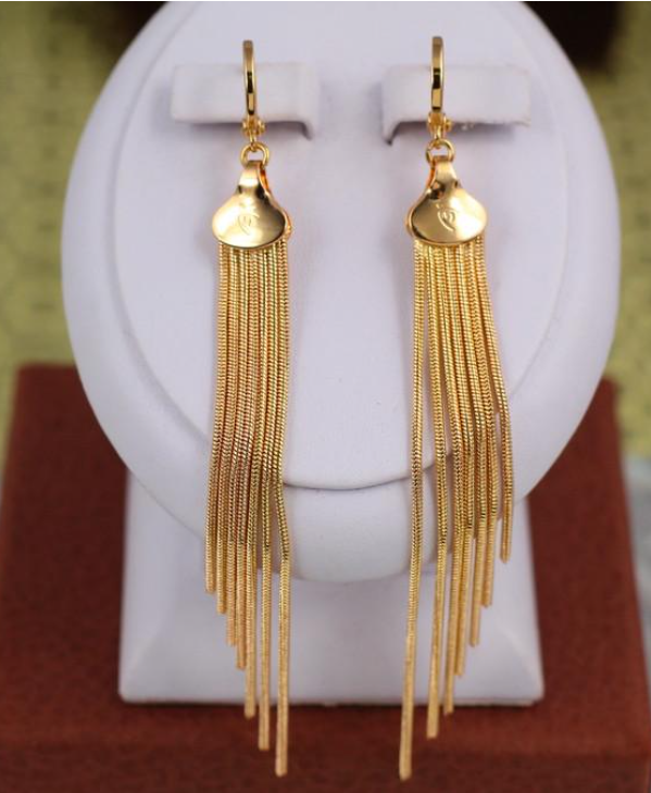 Серьги подвески Xuping Jewelry Метелки 9,5 см Золотистый (1833941003)