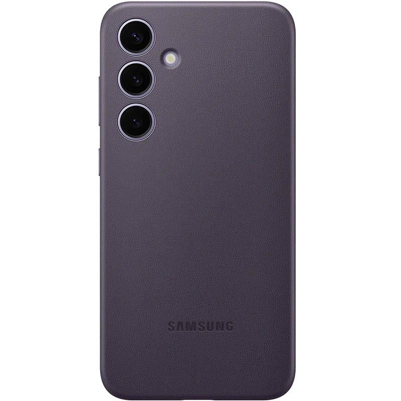 Противоударный кожаный чехол Leather Case (AAA) для Samsung Galaxy S24 Purple