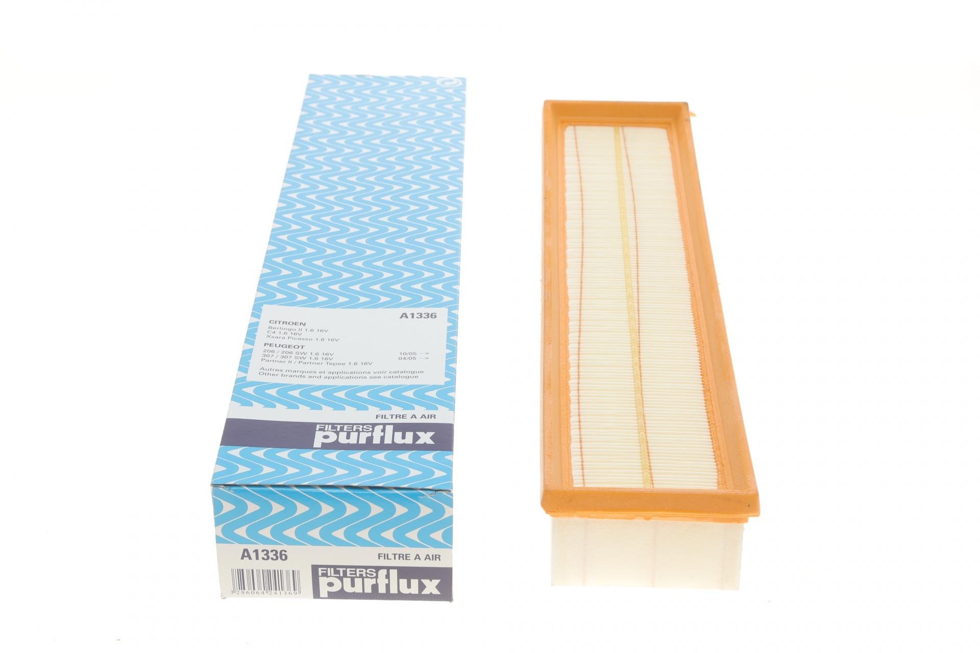 Фильтр воздушный PURFLUX для Citroen Berlingo/Peugeot Partner 1,6i 16V 08- (A1336)
