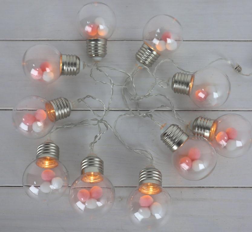 Гірлянда Ніжність АА батарейки 1,6 м 10 ламп у формі лампочки - фото 4 Гірлянда Ніжність АА батарейки 1,6 м 10 ламп у формі лампочки - фото 4