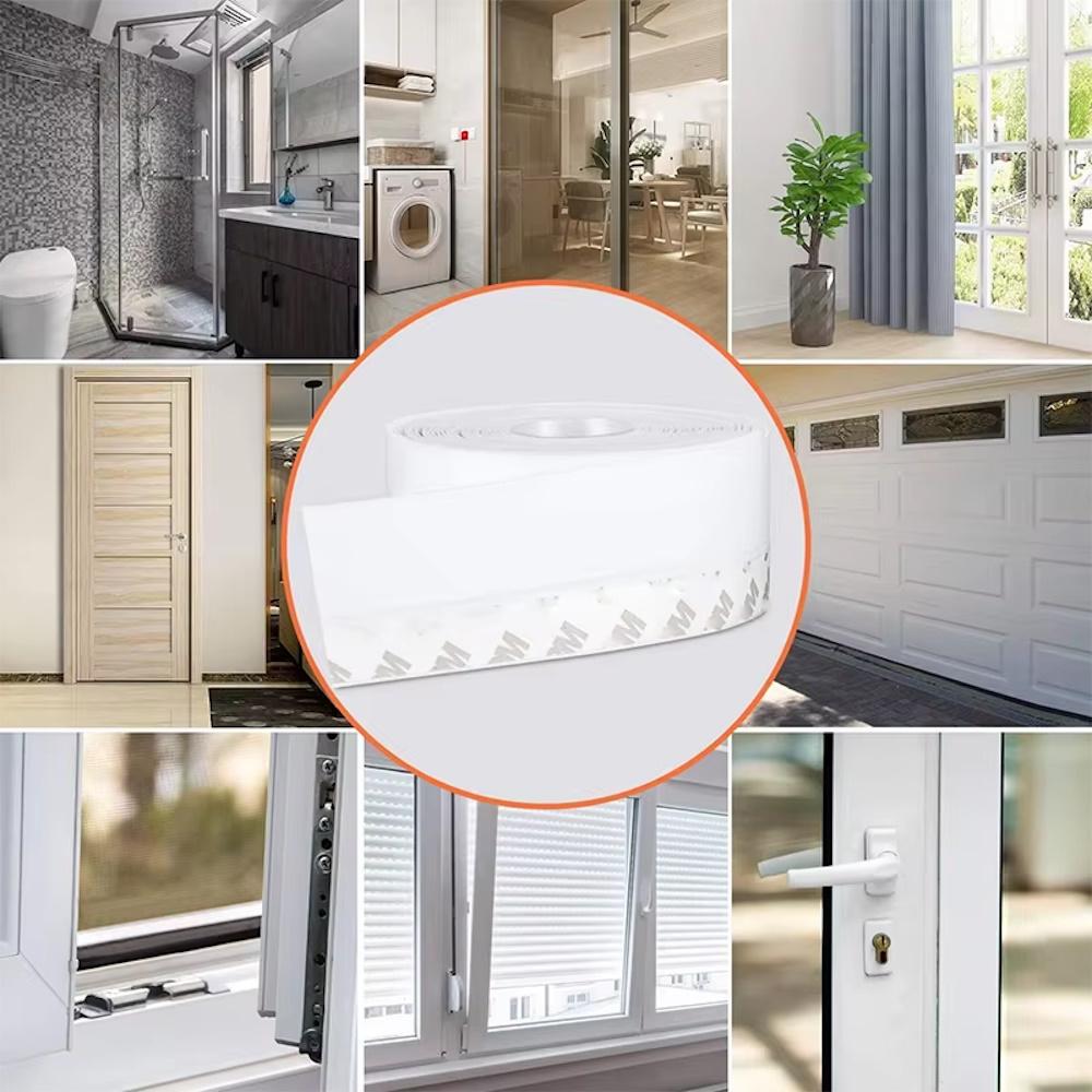 Уплотнительная самоклеящаяся лента для дверей и окон силиконовая 200 см Прозрачный - фото 7