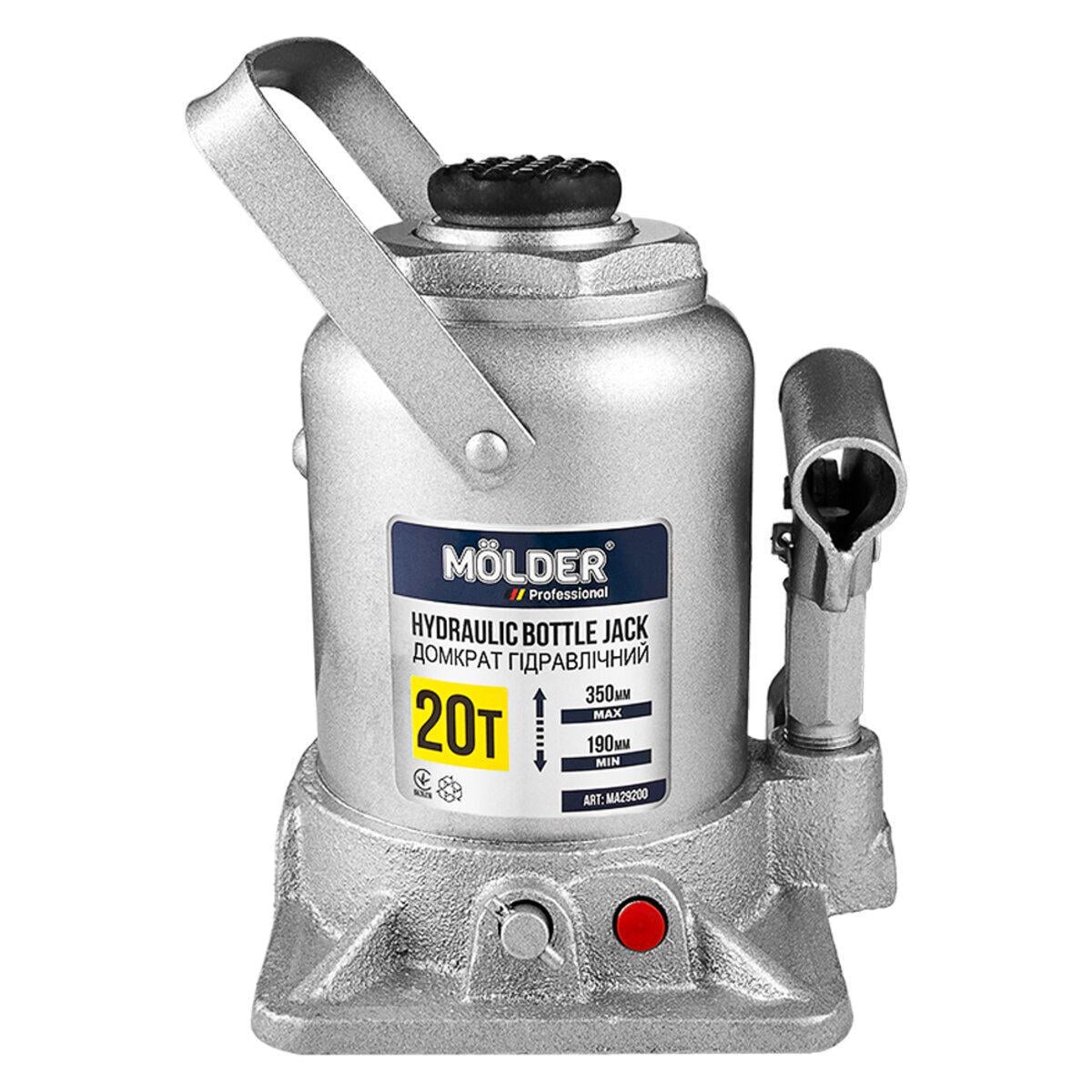 Домкрат гидравлический бутылочный Molder 20 т 190-350 мм (MA29200)