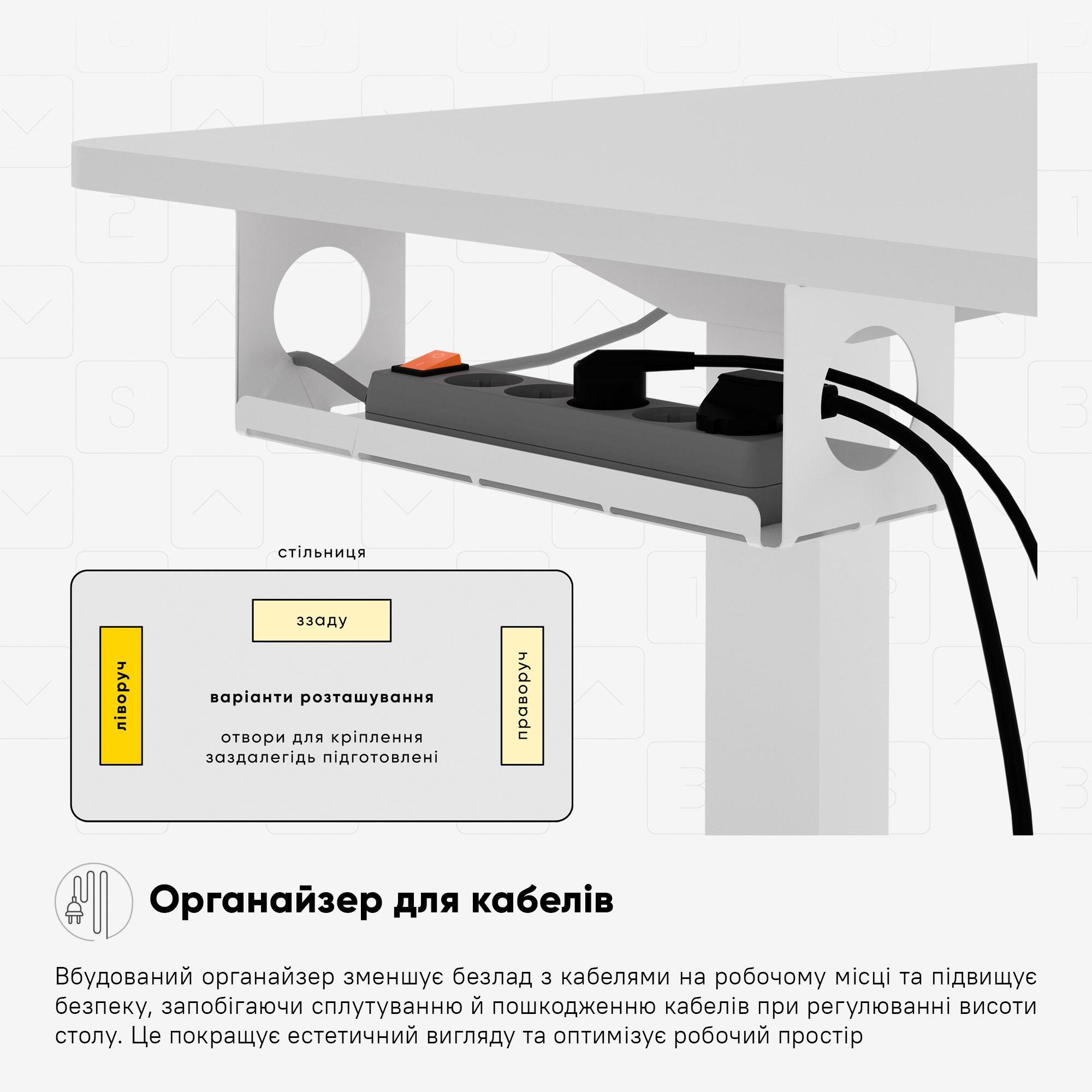 Стол Mealux PowerDesk Lite с электро регулировкой высоты White (13586647) - фото 10