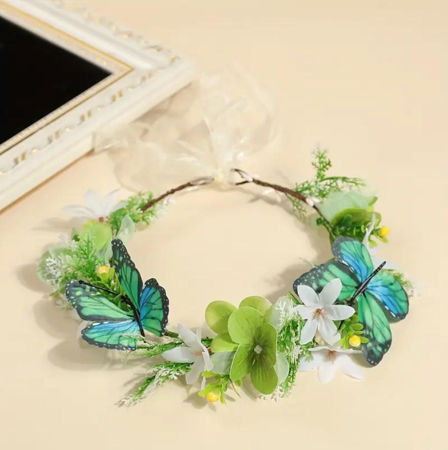 Крила Феї Лісової/метелика з віночком/хрестик та вуха ельфа Косплів Зелений (2822797700) - фото 5 Крила Феї Лісової/метелика з віночком/хрестик та вуха ельфа Косплів Зелений (2822797700) - фото 5