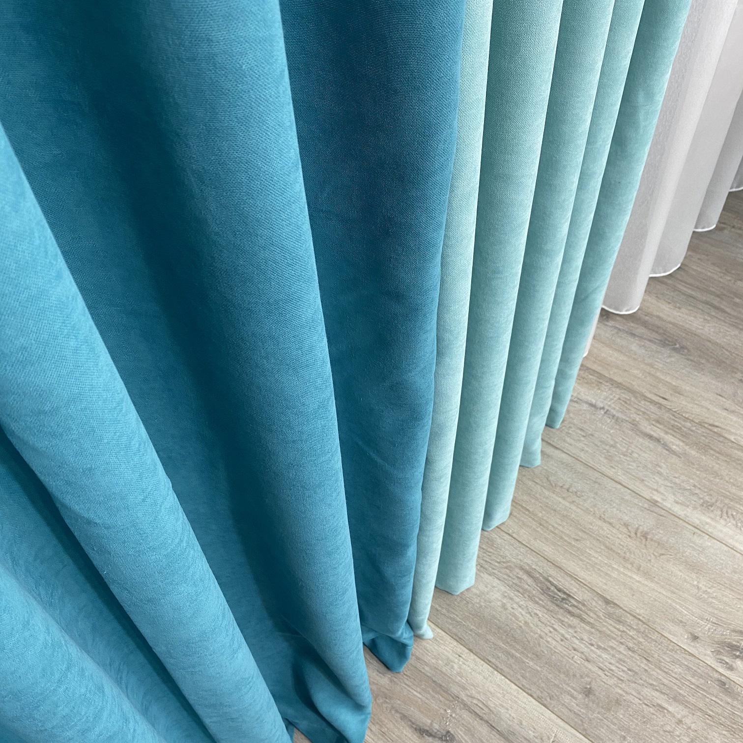 Шторы TG Home Дуэт №450 микровелюр 1,50х2,70 м Бирюзово-мятный (450-100/208) - фото 2 Шторы TG Home Дуэт №450 микровелюр 1,50х2,70 м Бирюзово-мятный (450-100/208) - фото 2