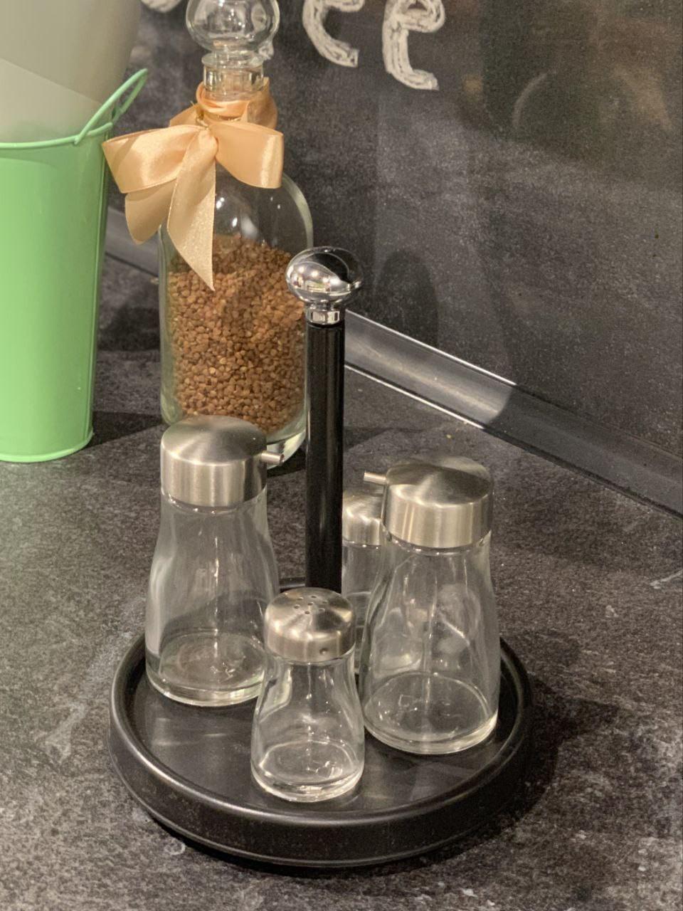 Набор для специй на подставке 4 шт. Хром (58050)