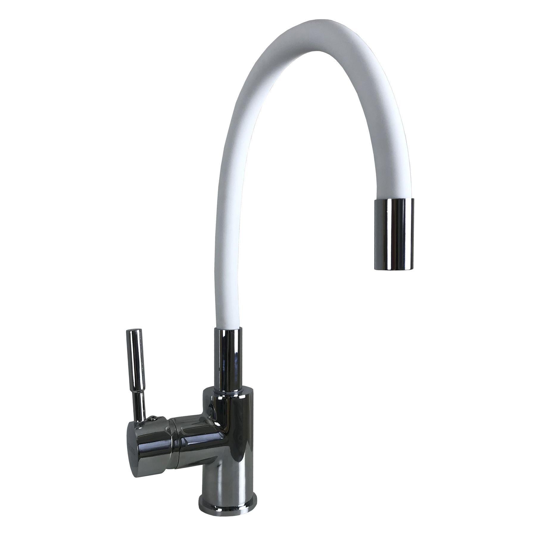 Смеситель для кухни с гибким изливом Globus Lux LAZER GLLR-0203SW Белый/Хром (18462)