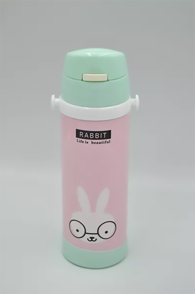 Термос-поилка с ремешком Stenson 500 мл Зайчик (MMS-MT-2087)