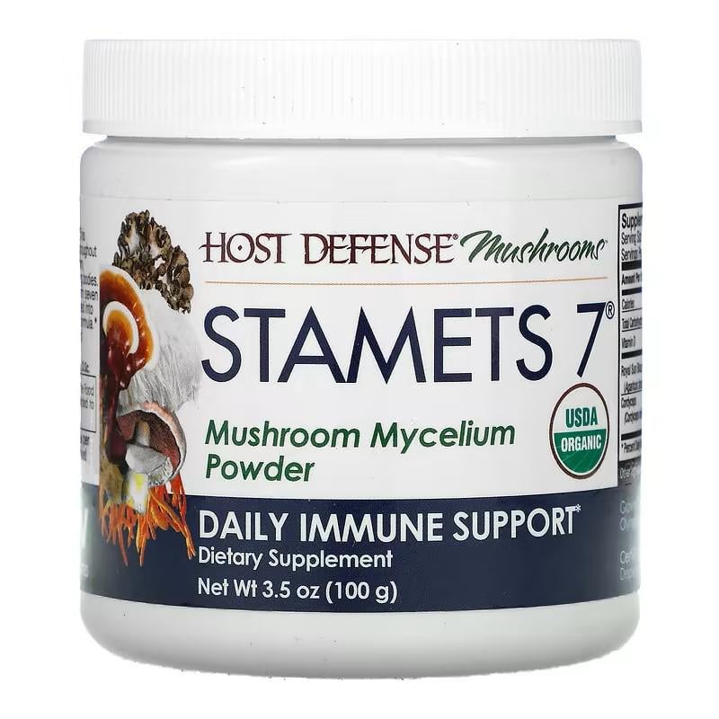 Добавка Fungi Perfecti Host Defense Mushrooms Stamets 7 Mushroom Mycelium Powder для поддержки иммунитета 100 g