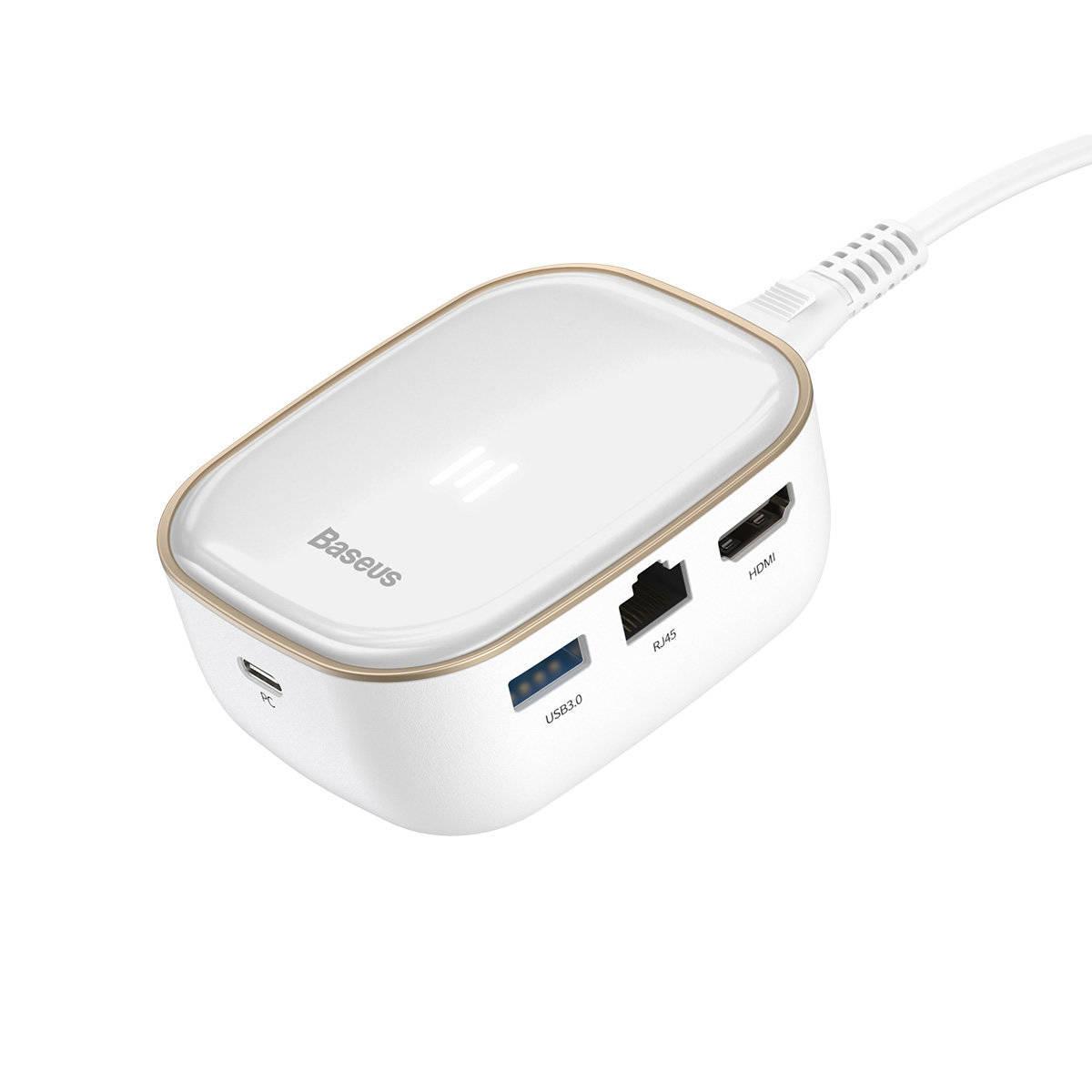 Адаптер мультипортовый USB Хаб Baseus Multi-Functional Charger Type-C CAHUB-AU02 White