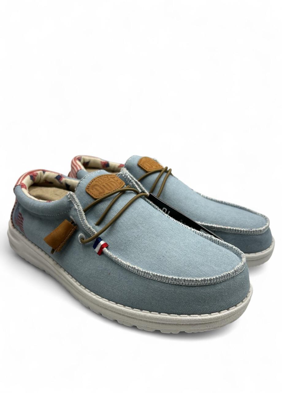 Мокасини чоловічі Hay Dude Wally Ameria Denim Stripe 40395-4OE р. 45 29,7 см Глибокий (2773145167) - фото 1