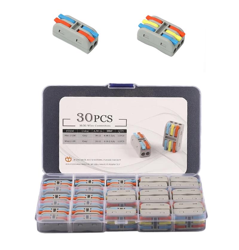 Набор клемм Tactix 2 вида 0,08-4 мм2 32А проходная одинарная 30 шт. Разноцветный (CT23GRM-30box)