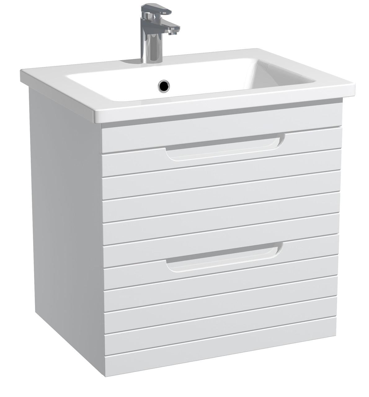 Тумба навесная для ванной комнаты Milleau PARALLEL 60 с умывальником Комо 60 см