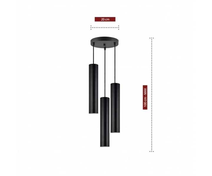 Підвісний світильник Makulo 3 Round Black (PL-0003684 M/BLACK) - фото 3 Підвісний світильник Makulo 3 Round Black (PL-0003684 M/BLACK) - фото 3