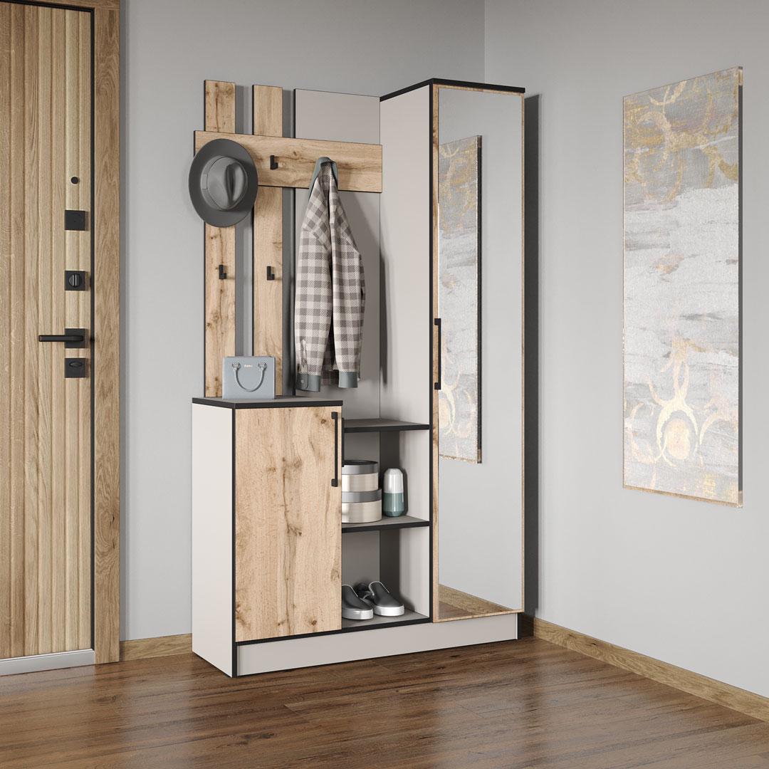 Передпокій Moreli Корнелія FKO-0004 1002x1800x372 мм Кашемір/Дуб Аппалачі