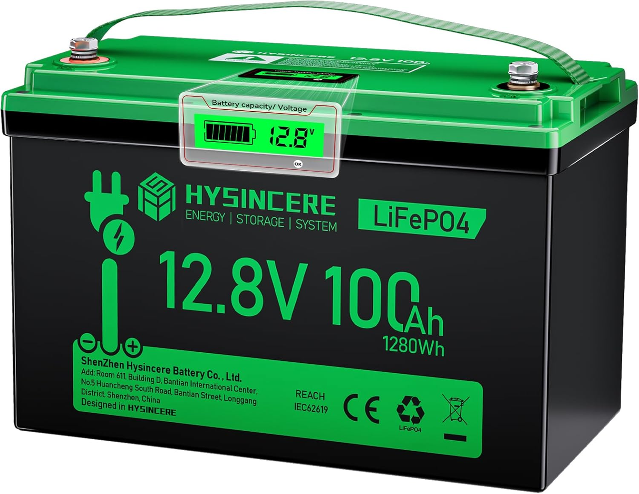 Аккумулятор HYSINCERE LiFePO4 12,8V/100Ah/1280W Аккумулятор HYSINCERE LiFePO4 12,8V/100Ah/1280W