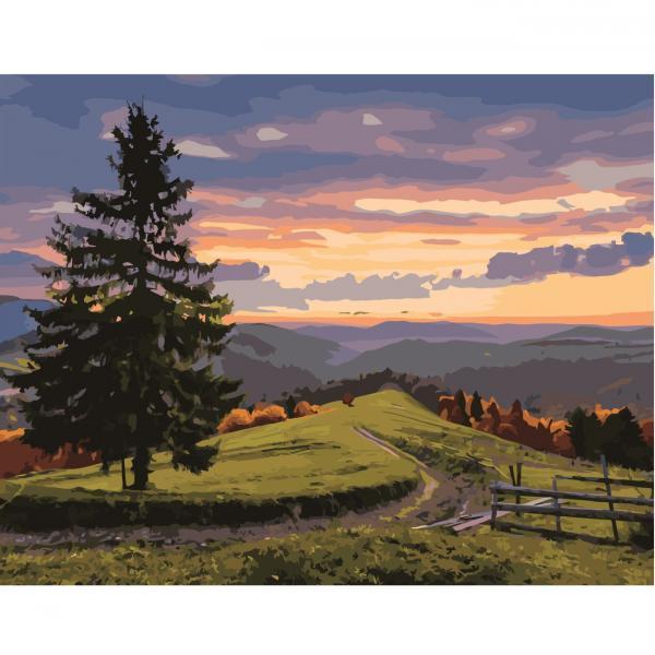 Набор для росписи по номерам Strateg Вечерний пейзаж 40х50 см (VA-2732-mt)