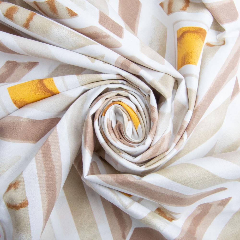 Ткань бязь ранфорс для постельного белья Ромб 130 гр/м2 240 см Беж (8.28411/7)