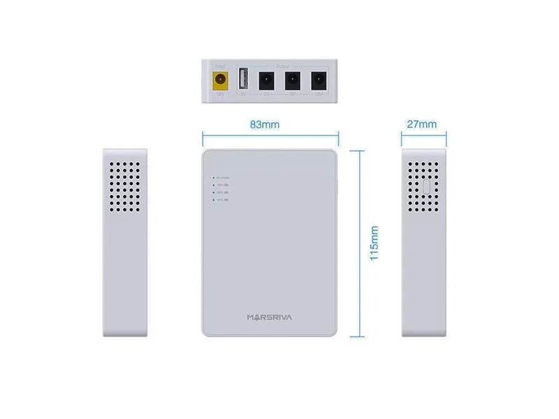 Джерело безперебійного живлення Marsriva для модему/маршрутизатора/роутера 10000 мА год 5 V 9V 12V - фото 2