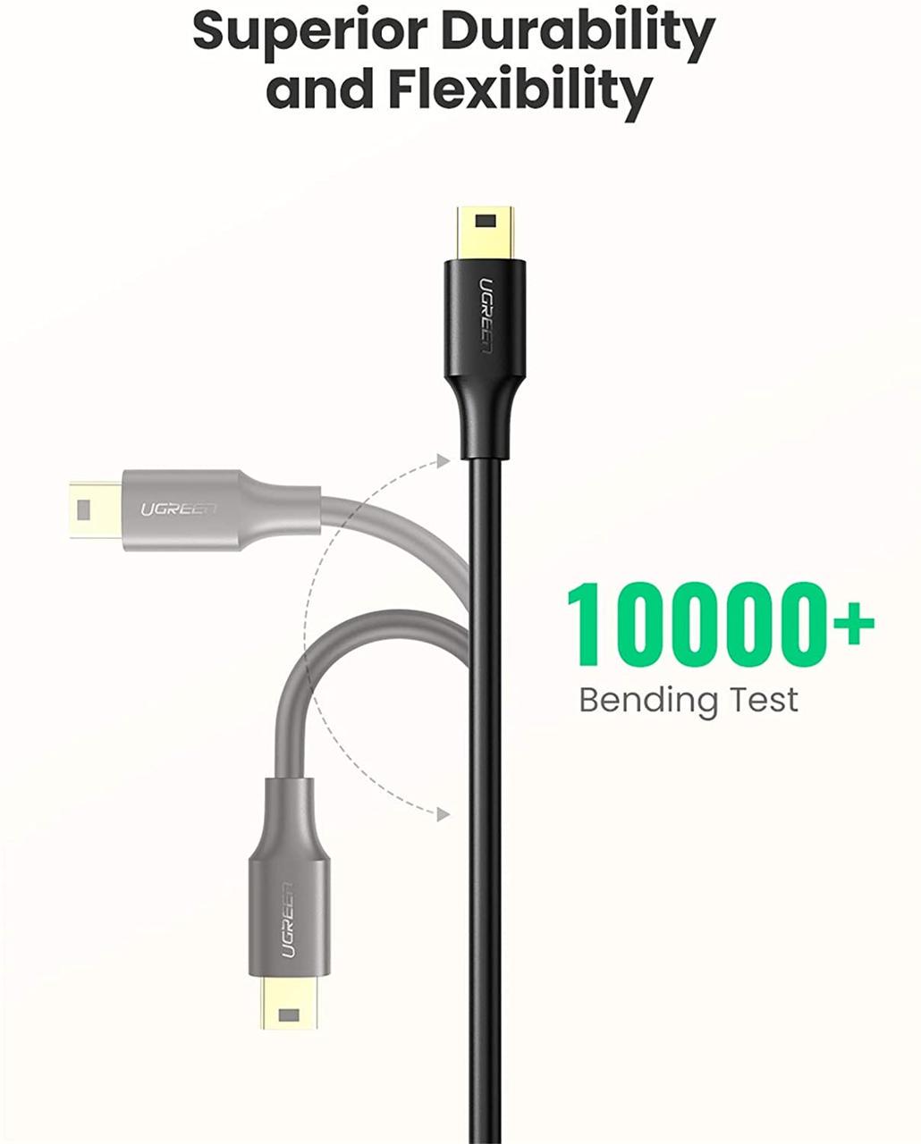 Кабель зарядний Ugreen Mini USB to USB 2,0 0,5 м Black (US132) - фото 7