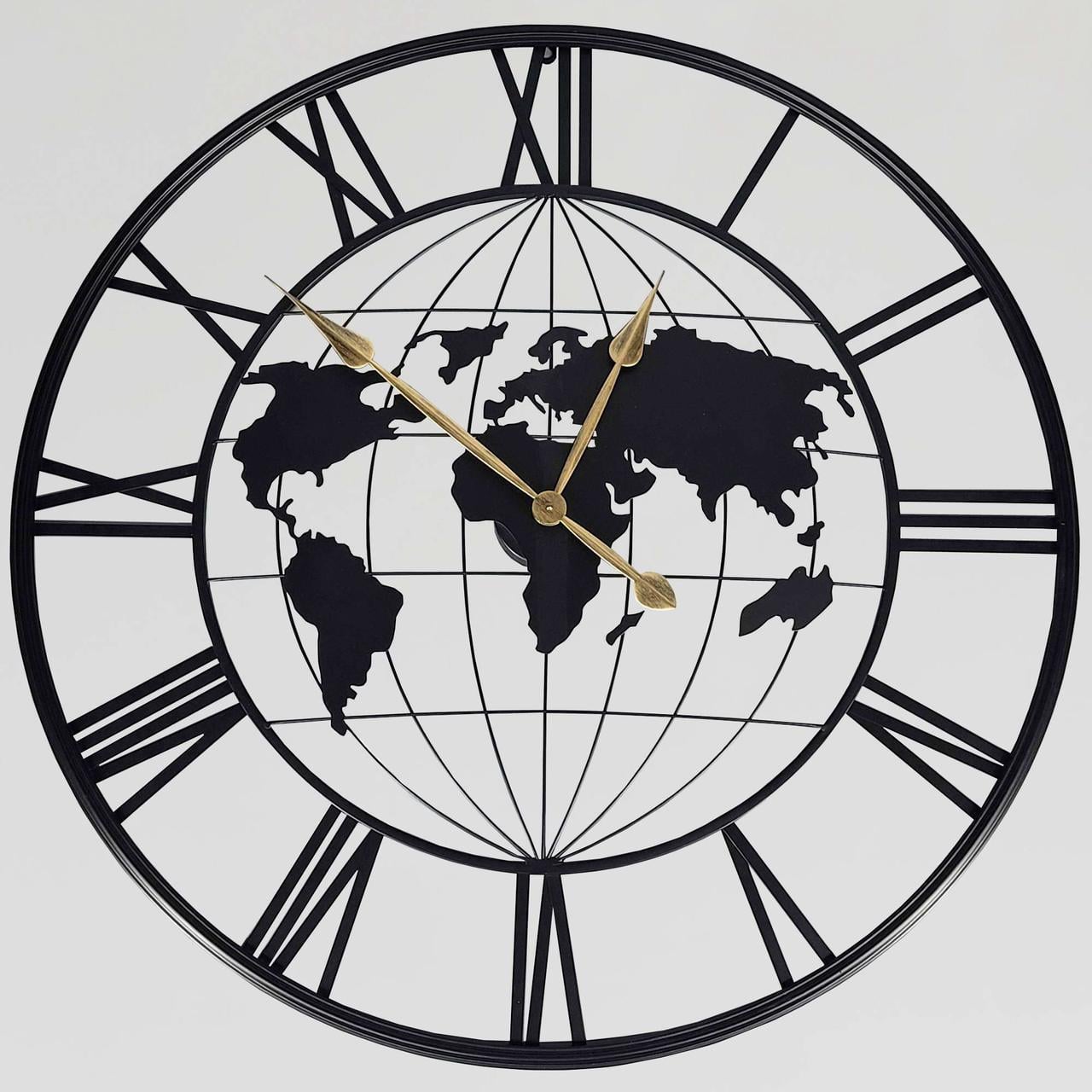 Годинник настінний безшумний OV-0067 90,1 см металевий лофт Чорний (2861666962)