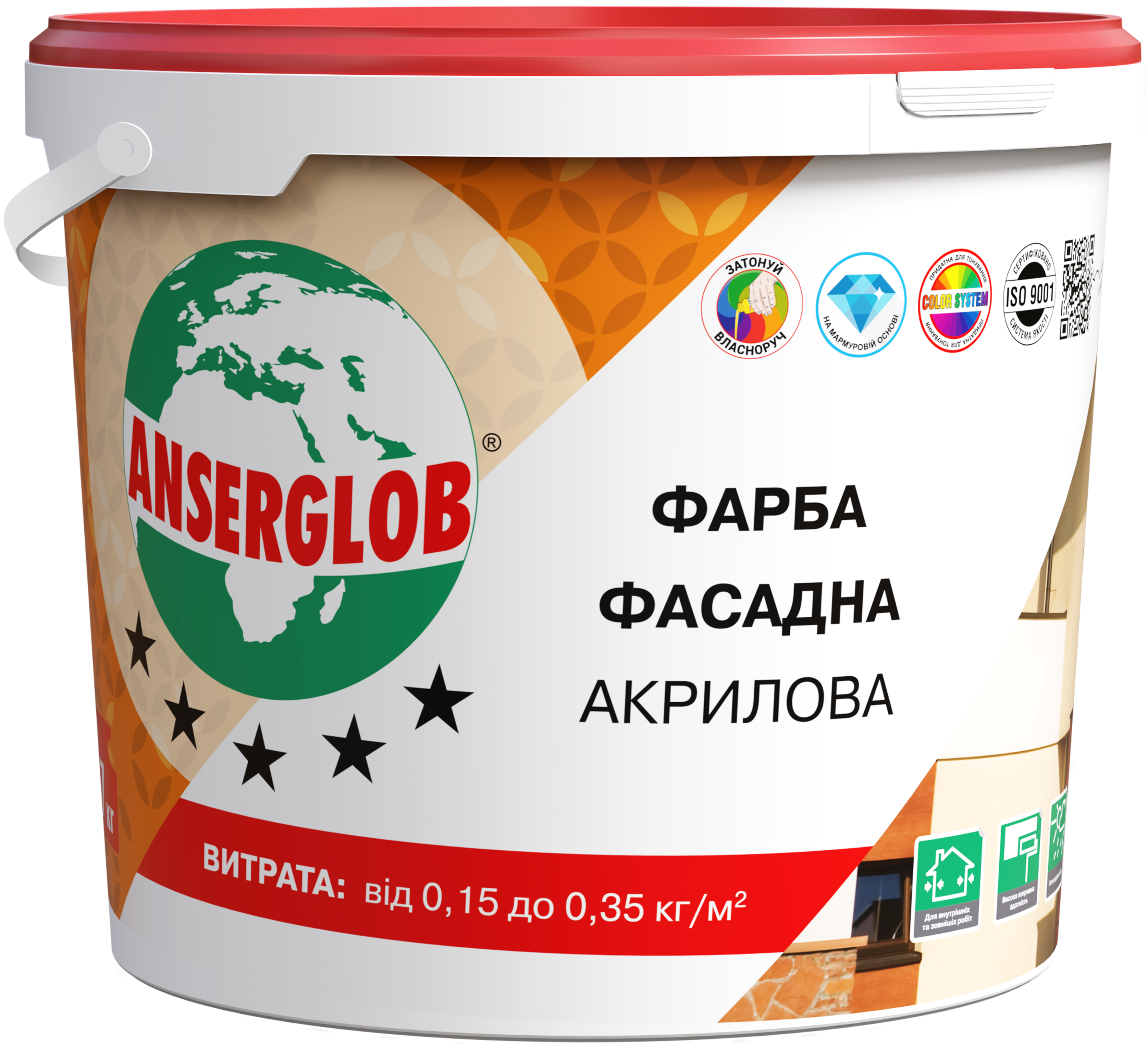 Фарба акрилова фасадна Anserglob 4,2 кг (8448)