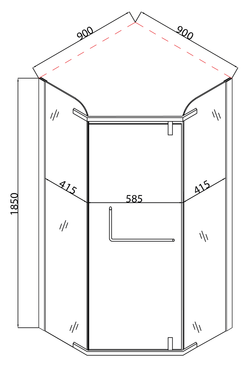 Душевая кабина без поддона Mixxus LINES SC01-90x90x185-TR прозрачное стекло 6 мм Chrome (MI6915) - фото 2 Душевая кабина без поддона Mixxus LINES SC01-90x90x185-TR прозрачное стекло 6 мм Chrome (MI6915) - фото 2