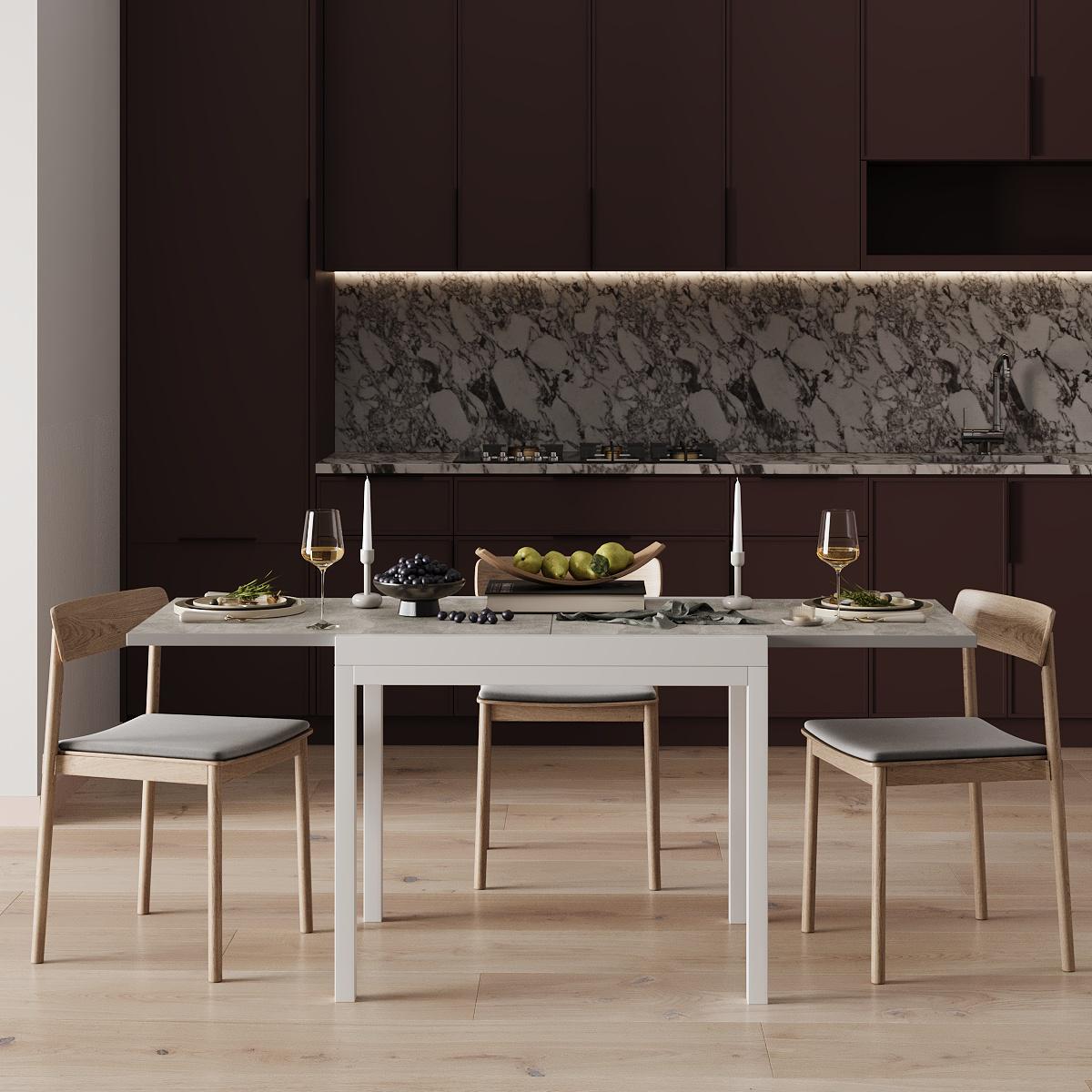 Обеденный стол-трансформер Armstrong 690x750x890 мм Ателье светлый/Белый (GATB08040000110) - фото 3