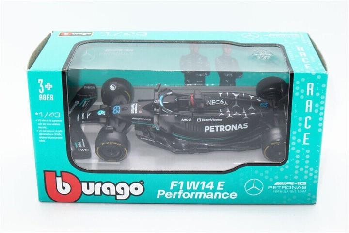 Колекційна модель Bburago Mercedes W14-63 із металу масштаб 1:43 Чорний - фото 3