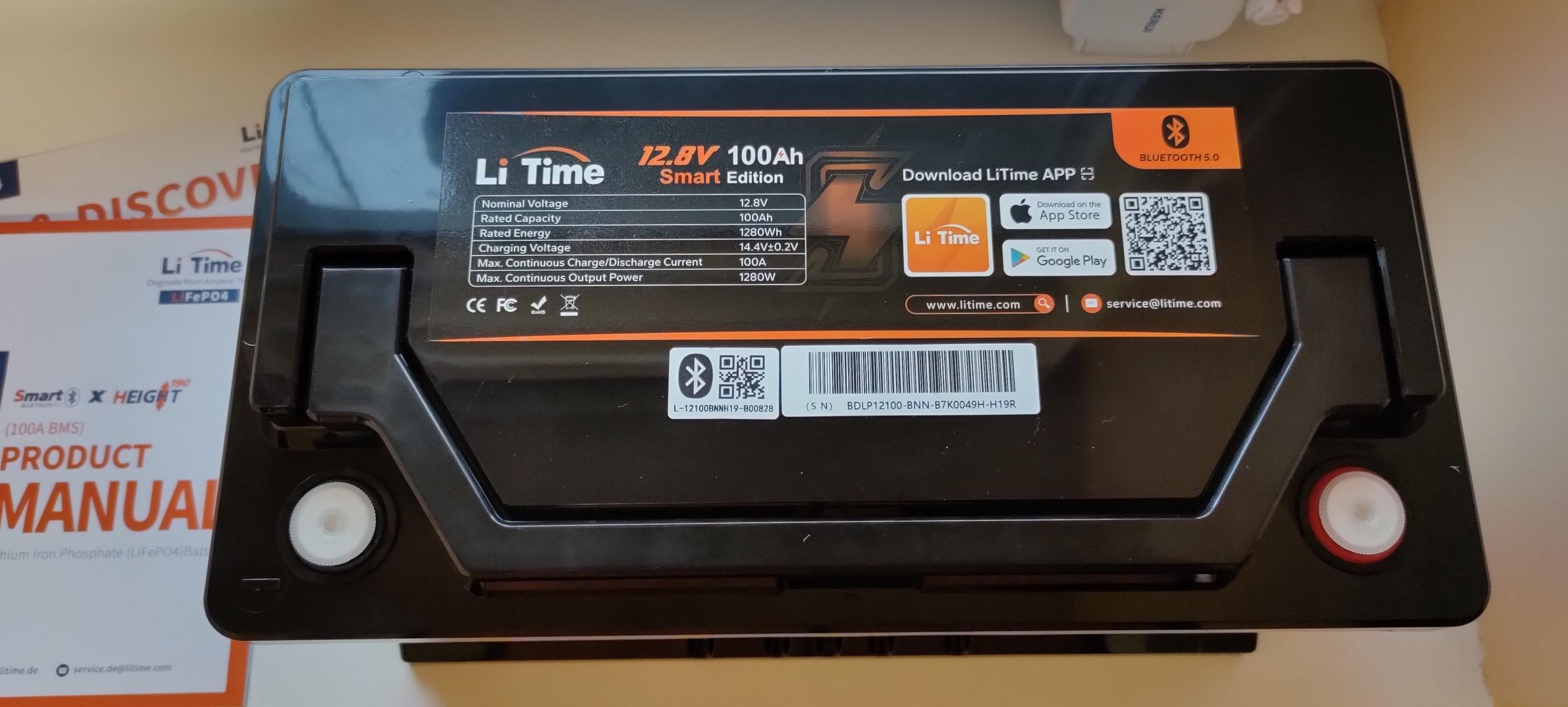 Аккумулятор LiTime LiFePO4 12В 100А ч SMART с Bluetooth 5.0 - фото 4