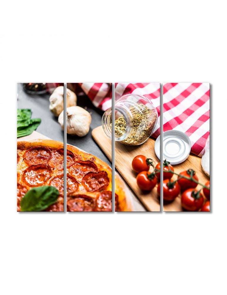 Картина модульная Специи для пиццы Маргарита 4 модуля 70x105 см