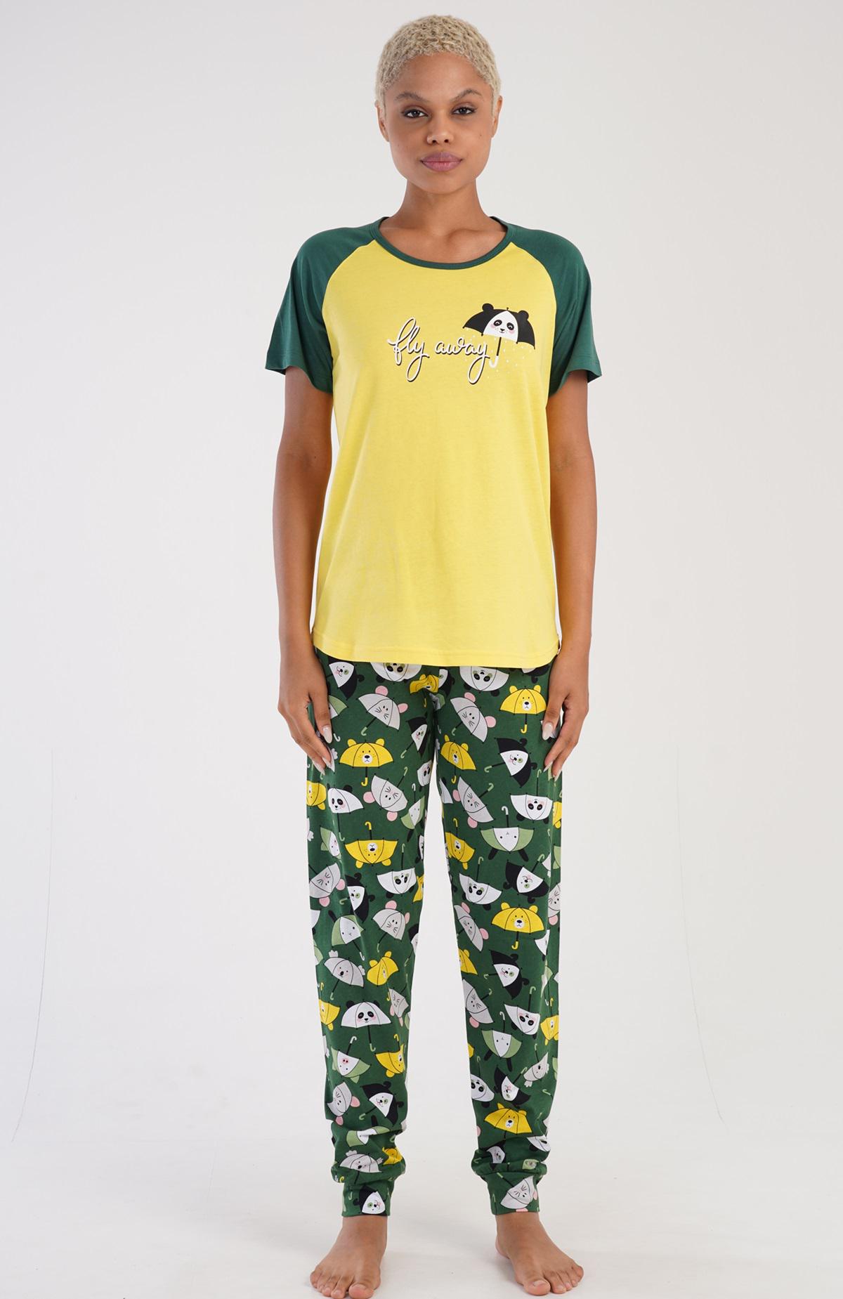 Піжама жіноча футболка та штани XL Vienetta Жовтий (315175)