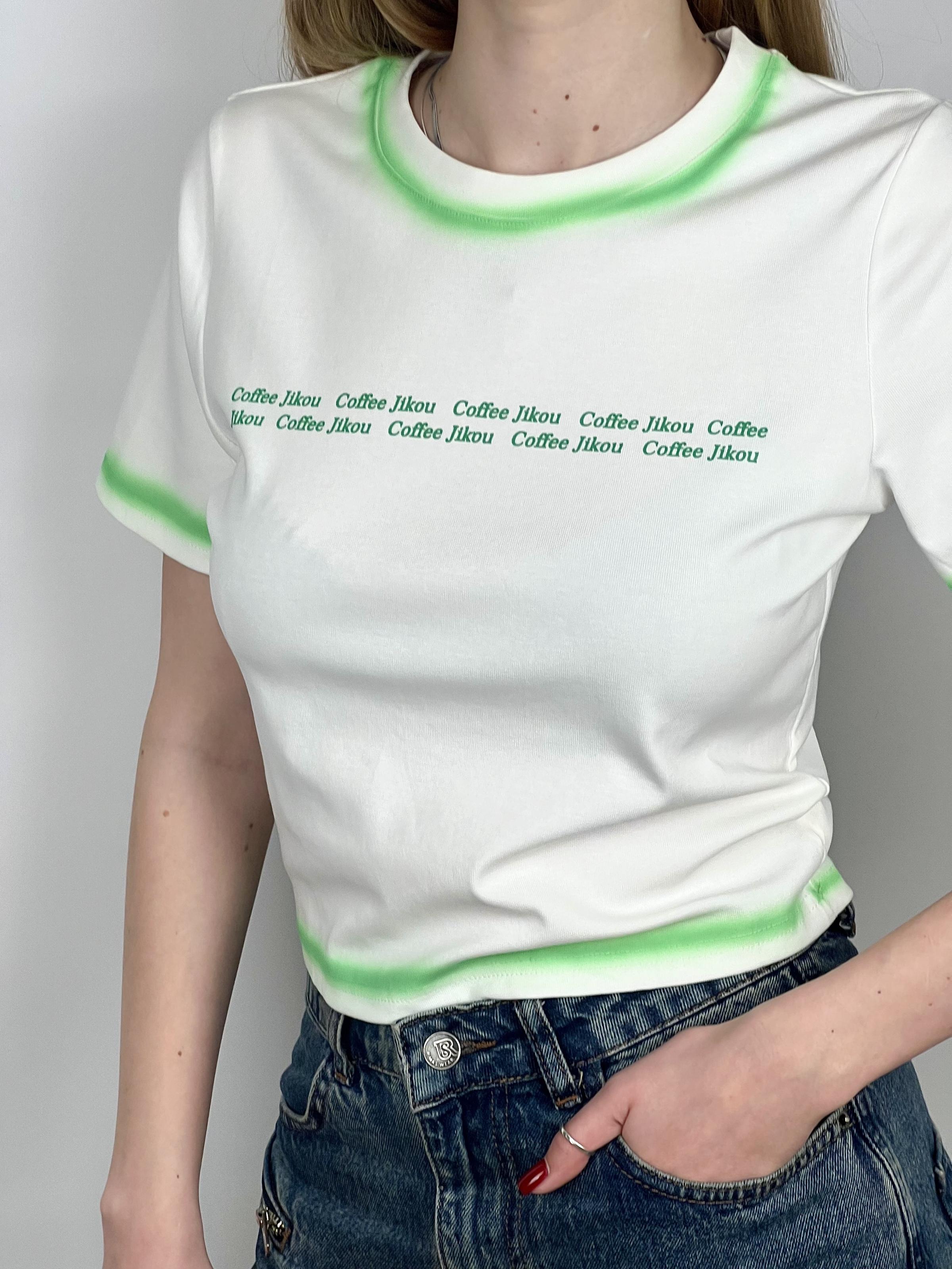 Футболка женская Coffee с контрастными рукавами OS Белый (#2731-05) - фото 3 Футболка женская Coffee с контрастными рукавами OS Белый (#2731-05) - фото 3