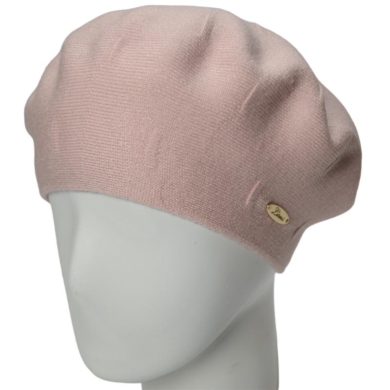 Берет подвійний жіночий з віскози Lirus Дейзі one size Блідо-рожевий