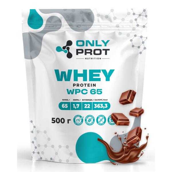 Протеин сывороточный концентрат для набора мышечной массы Only Prot Nutrition Whey WPC 65 500 г Шоколад (21-145-wpc-65-sh-500g)