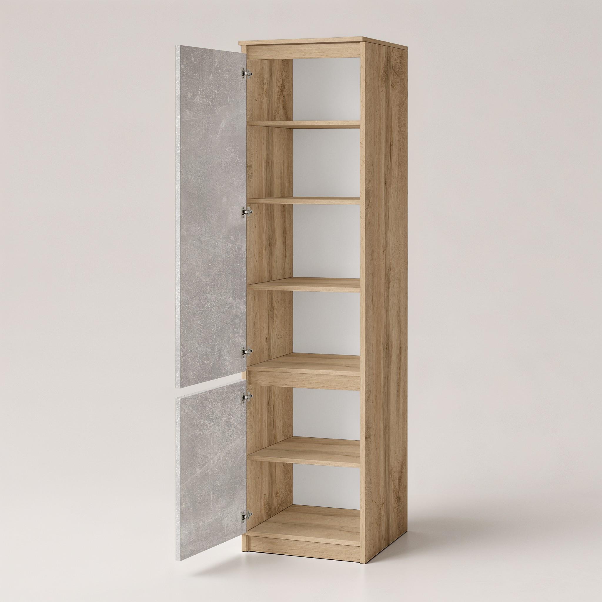 Шкаф-пенал с полками T-217 500х498х2117 мм Дуб Аппалачи/Бетон - фото 2 Шкаф-пенал с полками T-217 500х498х2117 мм Дуб Аппалачи/Бетон - фото 2