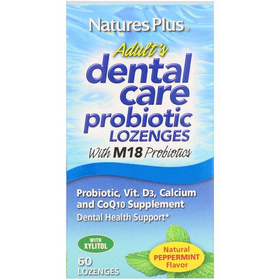 Пробиотик Nature's Plus Dental Care Probiotic 60 Lozenges Natural Peppermint Flavor (NAP-04383)