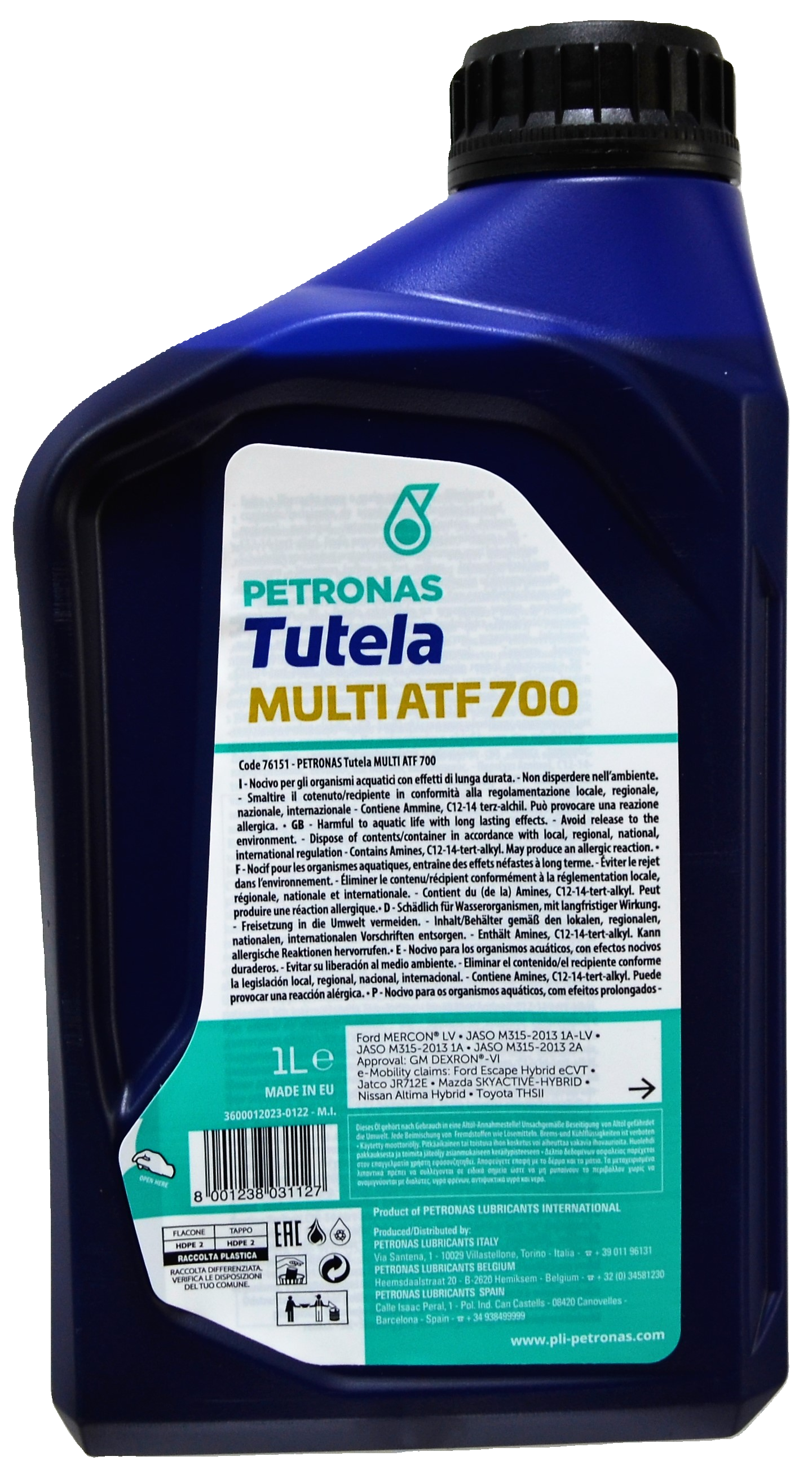 Трансмісійна олива PETRONAS LUBRICANTS TUTELA MULTI ATF 700 (2422497405) - фото 3 Трансмісійна олива PETRONAS LUBRICANTS TUTELA MULTI ATF 700 (2422497405) - фото 3