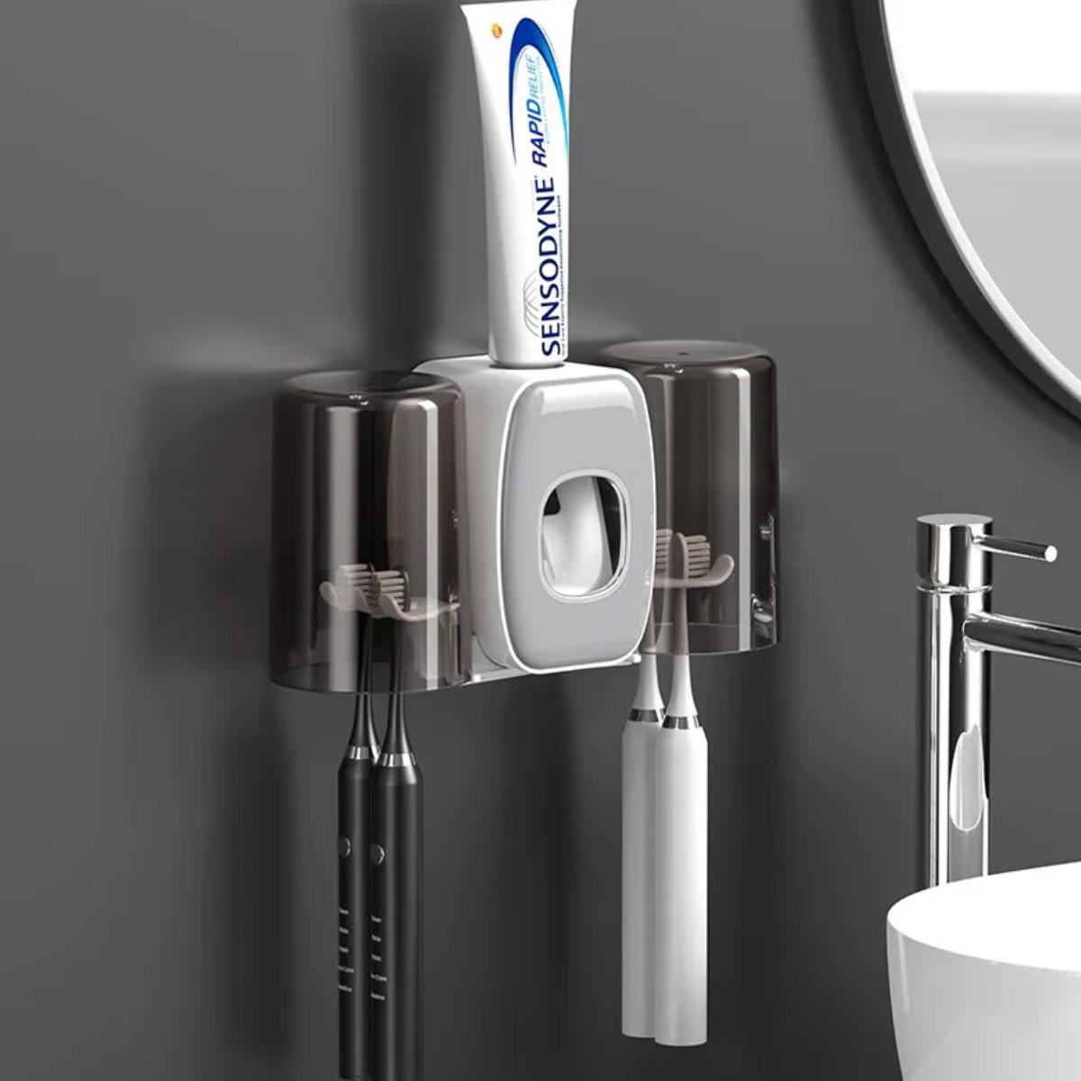 Диспенсер для зубной пасты с держателем зубных щеток Toothbrush Holder - фото 4