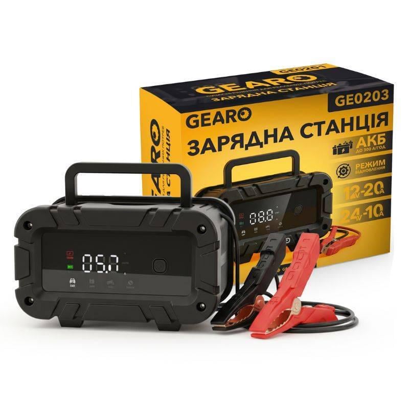Зарядное устройство для аккумулятора Gearo 12V 24V 20А 300Ач (GE0203)