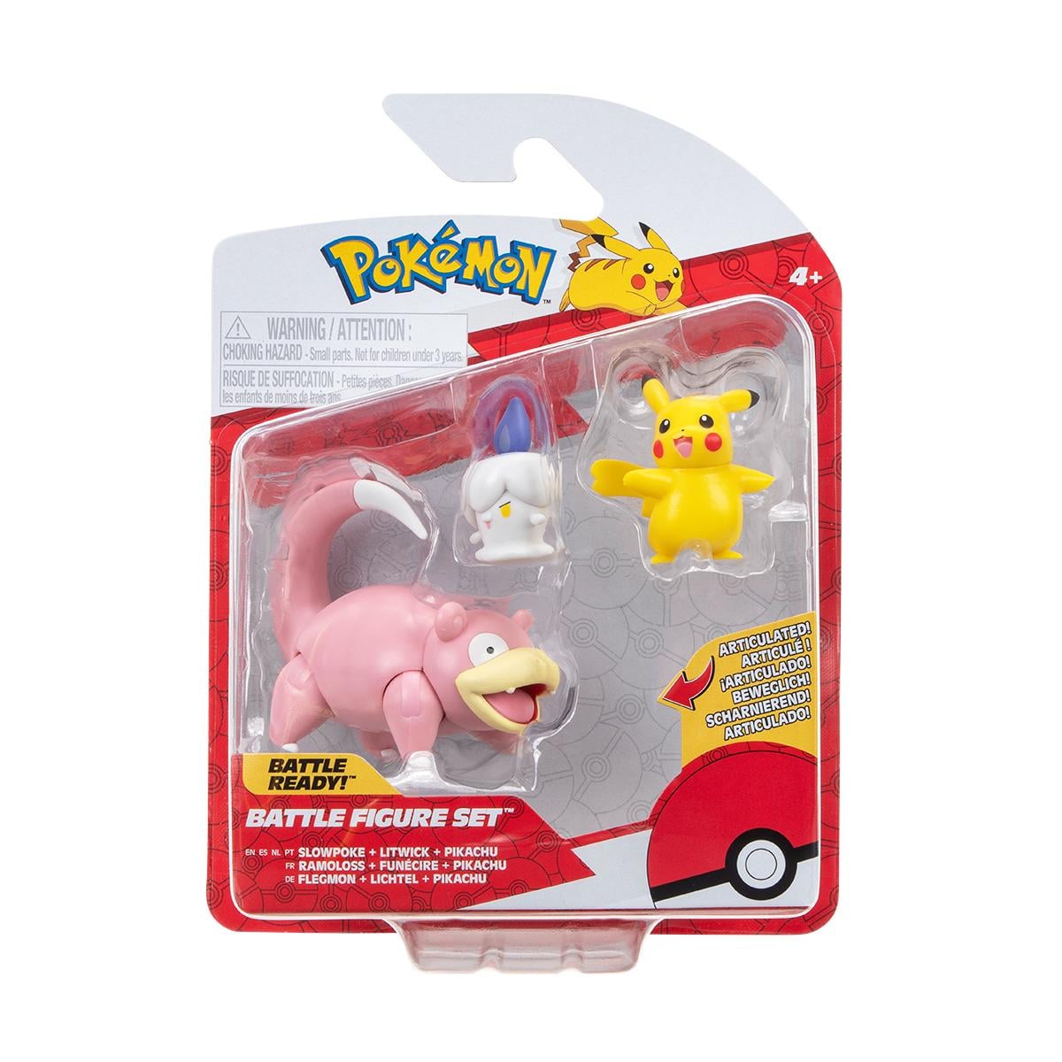 Набір дитячих ігрових фігурок Pokemon Пікачу-Літвік-Слоупок 3 шт. (PKW3056)
