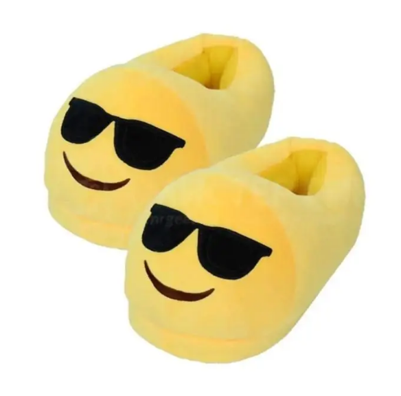 Домашние тапочки велюровые унисекс Смайл в очках теплые р. 35-41 (31262088)