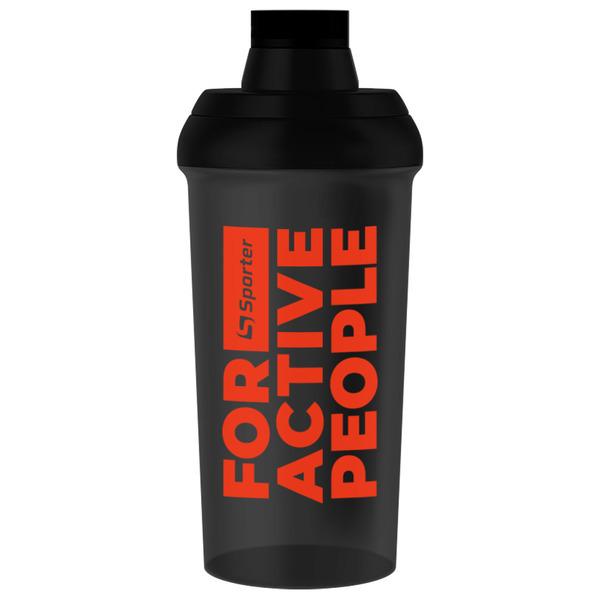 Шейкер Sporter Shaker bottle For Active People (red text) 700 ml Black