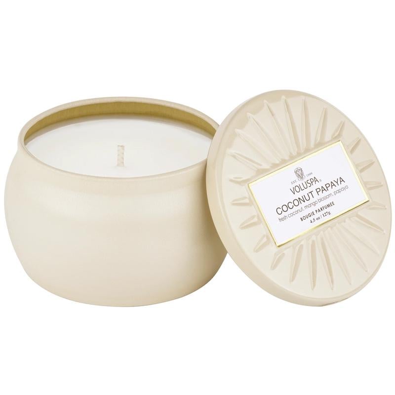 Свеча ароматическая Voluspa Vermeil Coconut Papaya 127 г металлическая шкатулка (111002694)